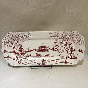 Juliska Country Estate Winter Main House Ruby Hostess Tray Made in Portugal